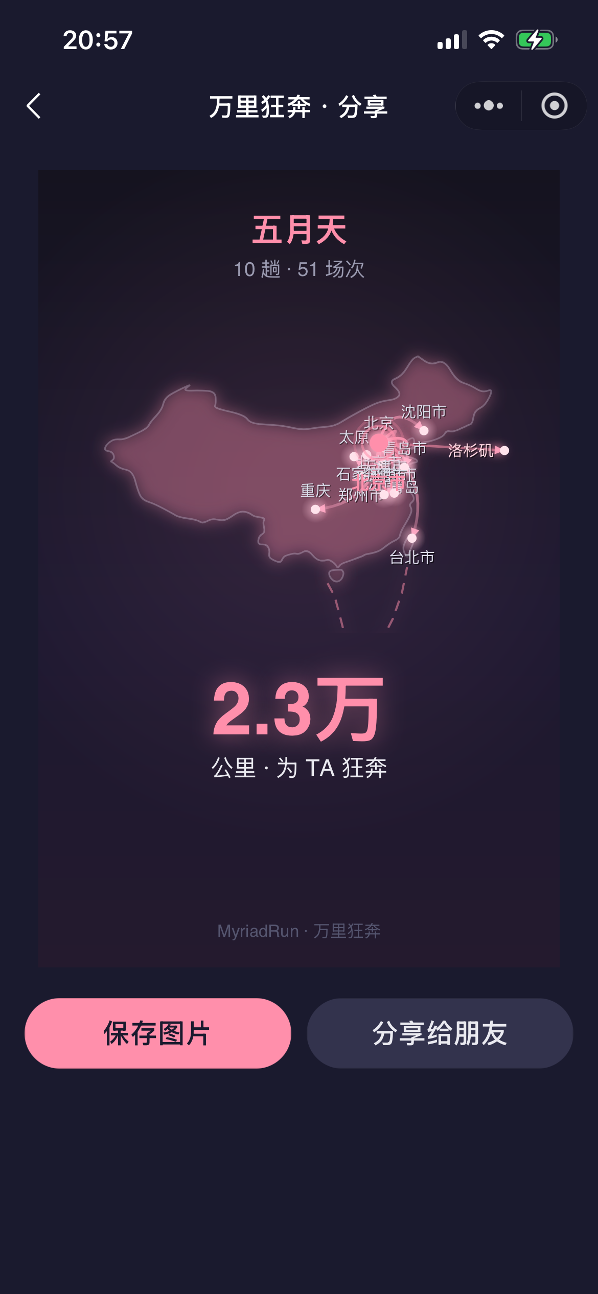 万里狂奔分享图：canvas 自绘中国地图 + 飞线轨迹